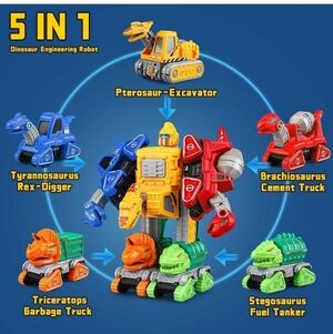 5-in-1 Dinosaur Engineering Robot Toy Set